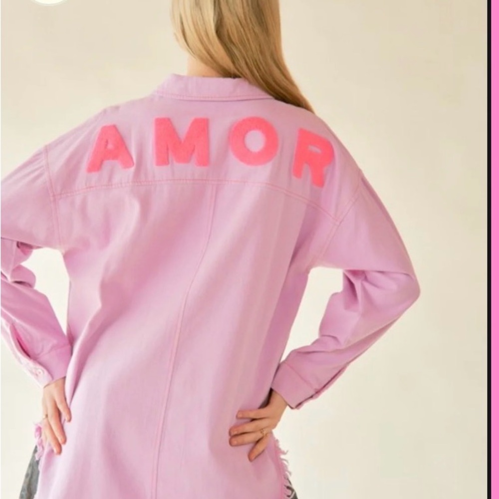 DAVI & DANI AMOR twill Shacket. XL. 25”pit to pit